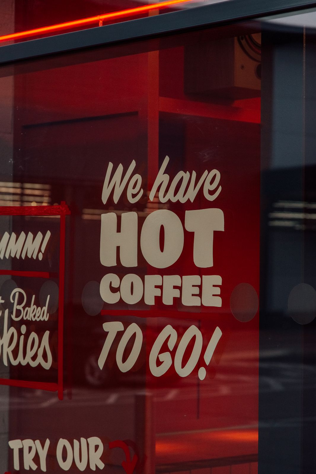 Hot Coffee Traditional Window Sign